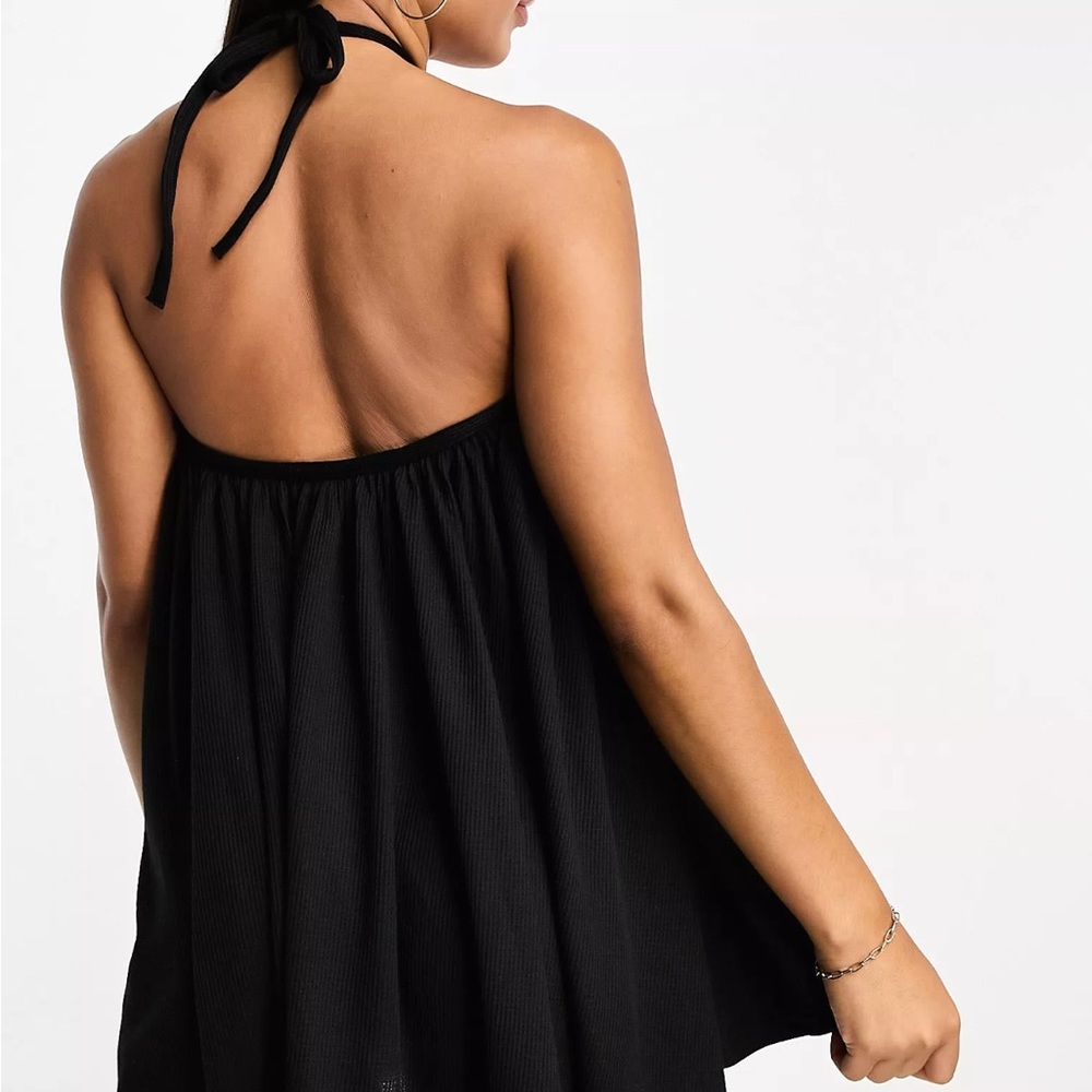Black tie neck dress - Picture 2 of 2
